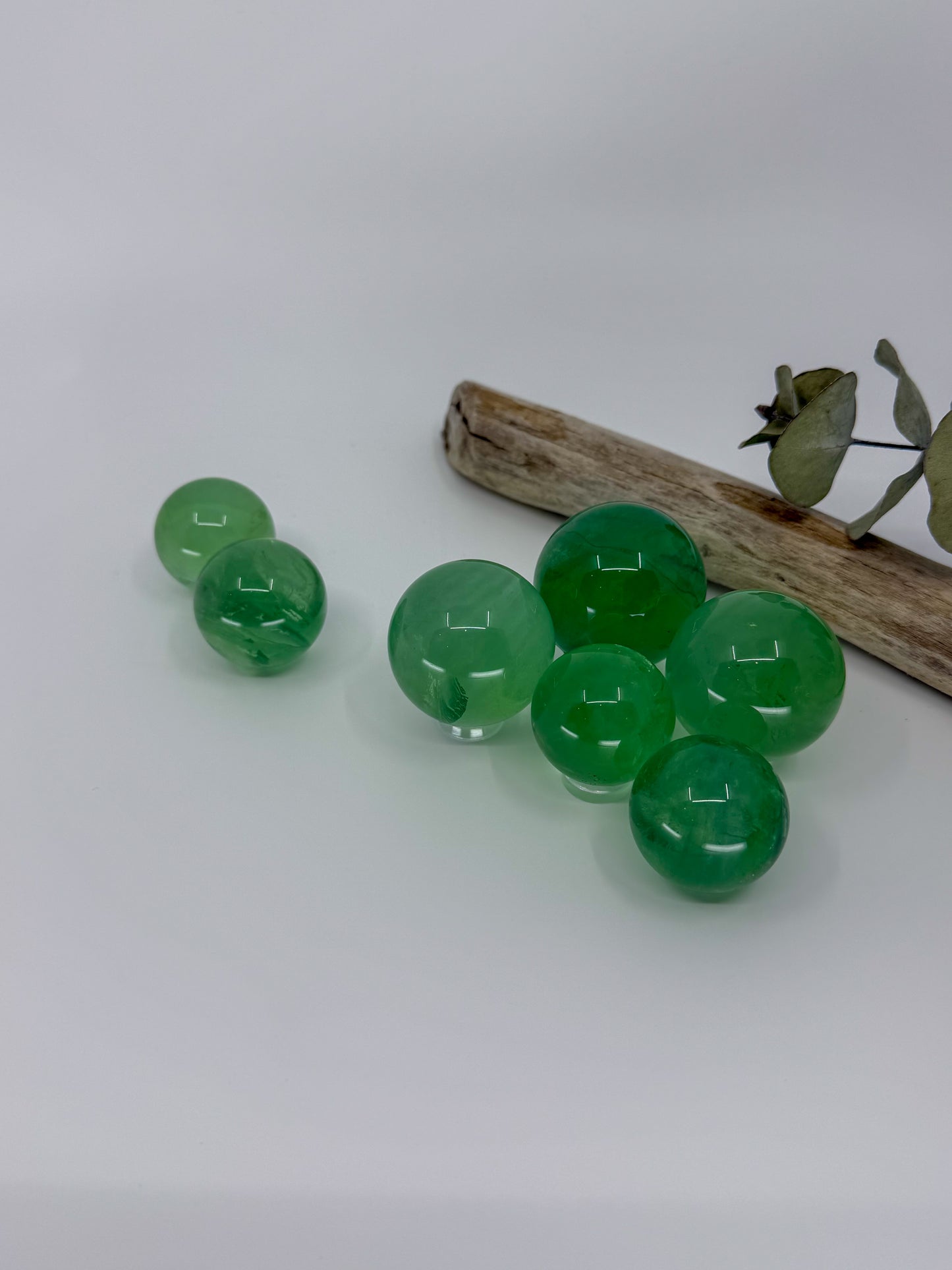 HQ Green Apple Fluorite Sphere, Small