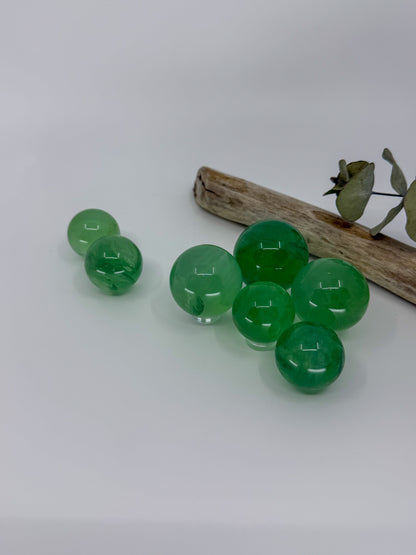 HQ Green Apple Fluorite Sphere, Small