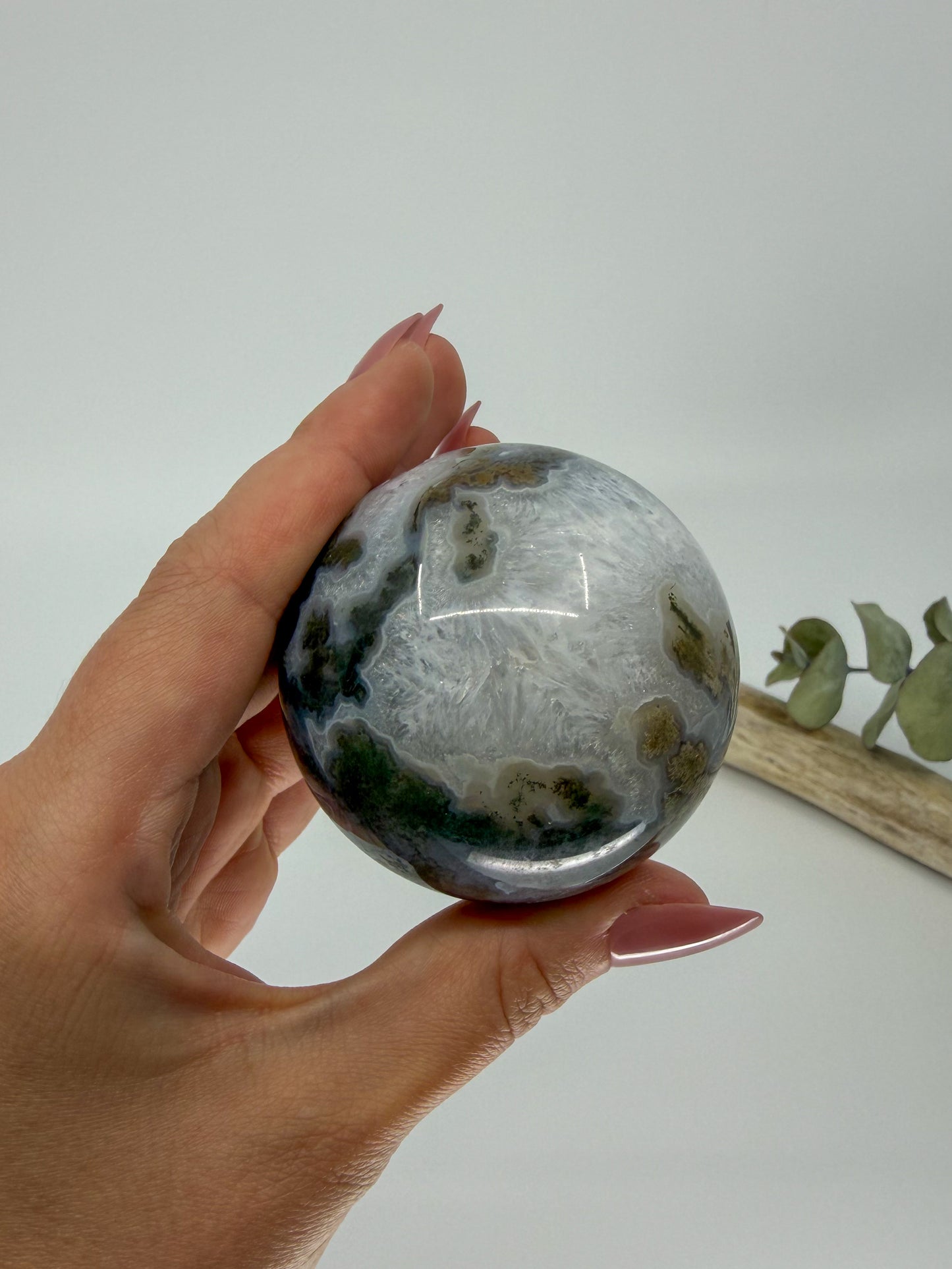 Moss Agate Sphere -EXACT PIECE-