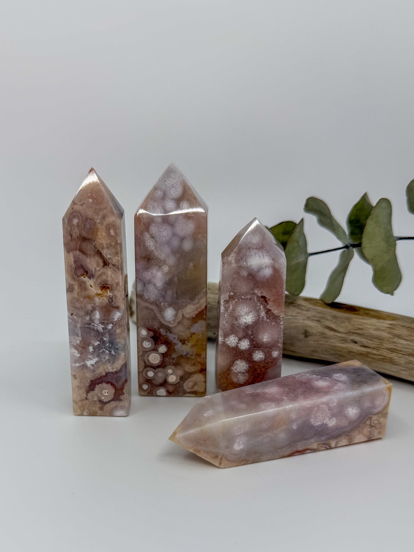 Pink Amethyst Flower Agate Obelisk