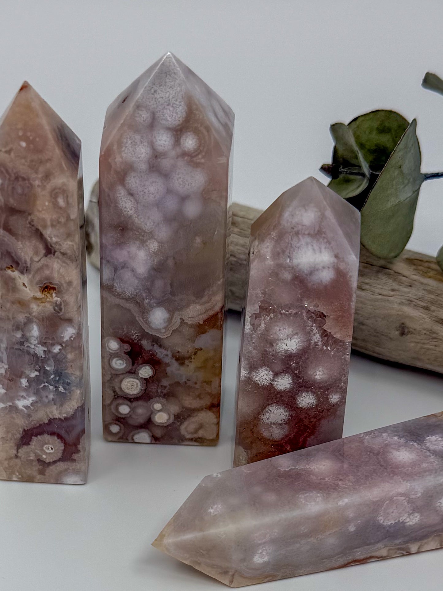 Pink Amethyst Flower Agate Obelisk
