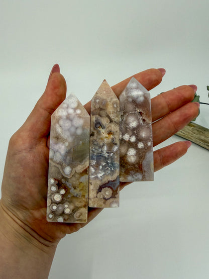 Pink Amethyst Flower Agate Obelisk