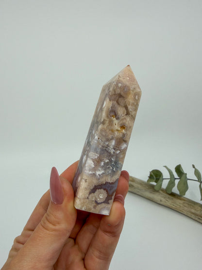 Pink Amethyst Flower Agate Obelisk
