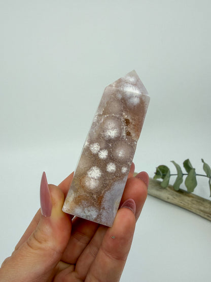 Pink Amethyst Flower Agate Obelisk