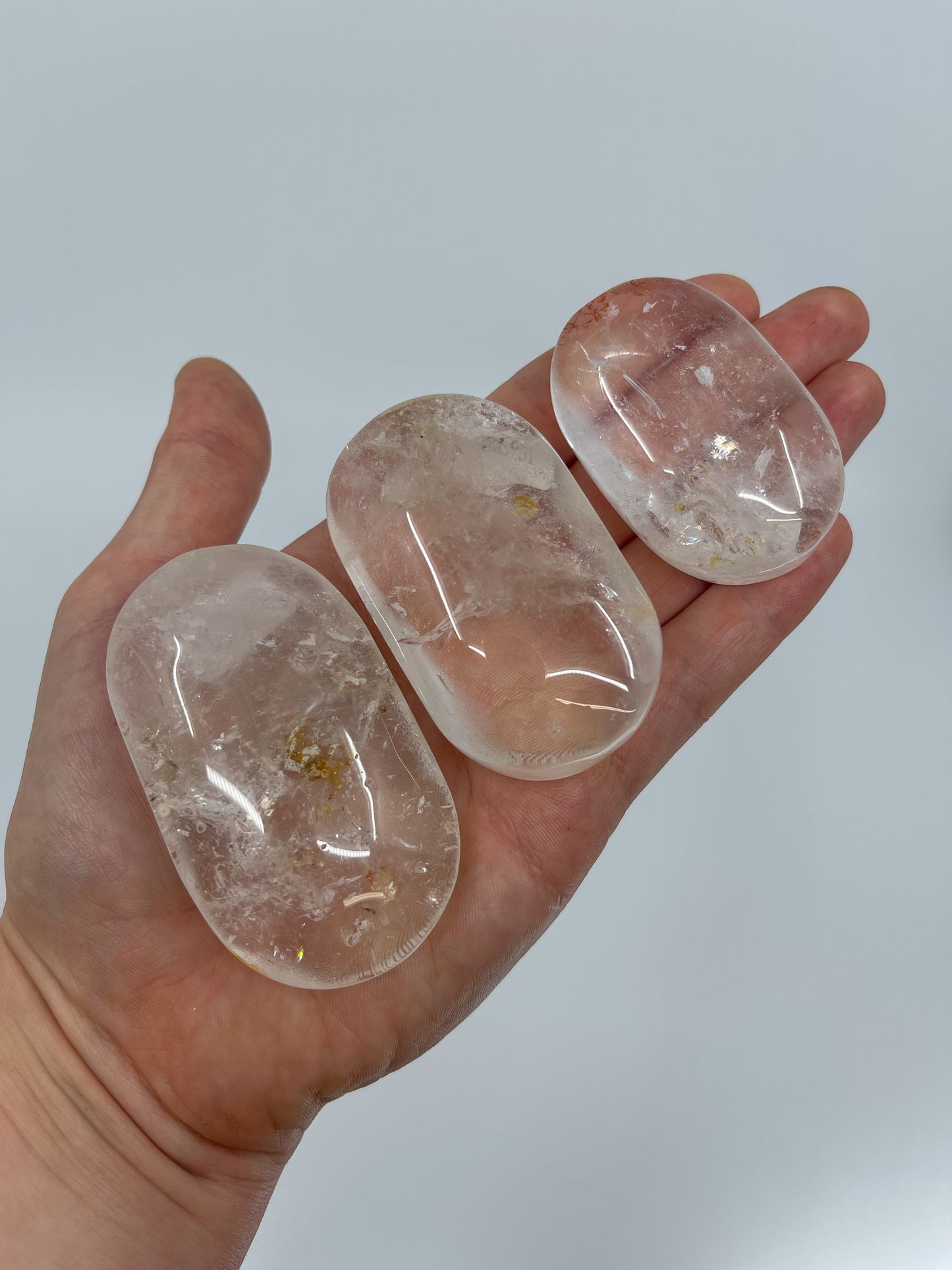 Clear Quartz Palm Stone • High Quality