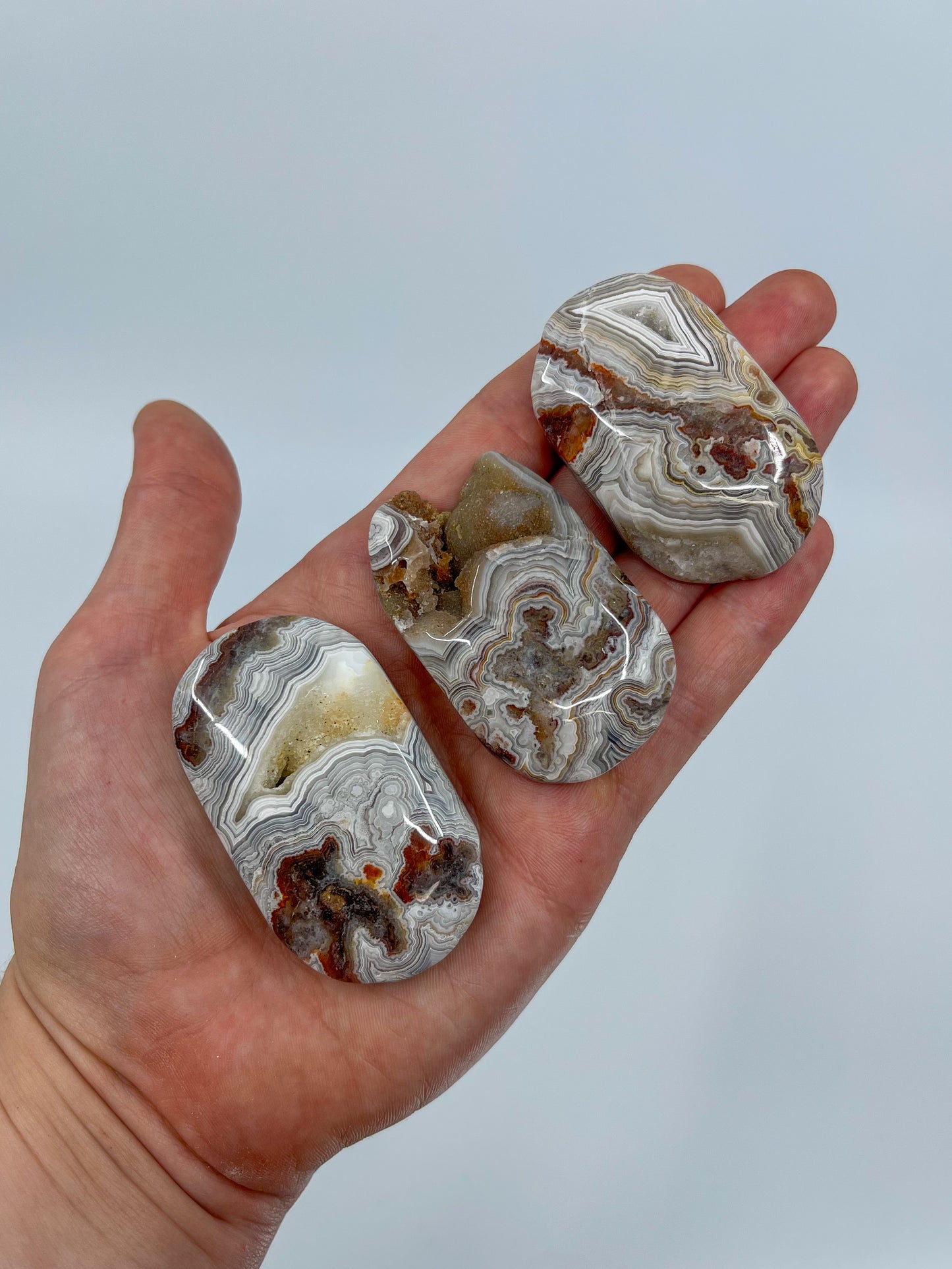 Mexican Lace Agate Palm Stone