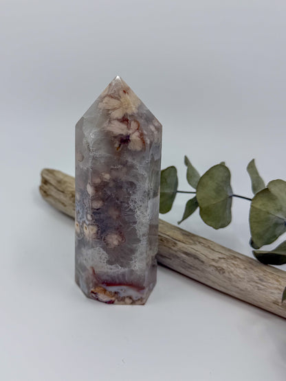 Green Quartz and Flower Agate Tower -EXACT PIECE-