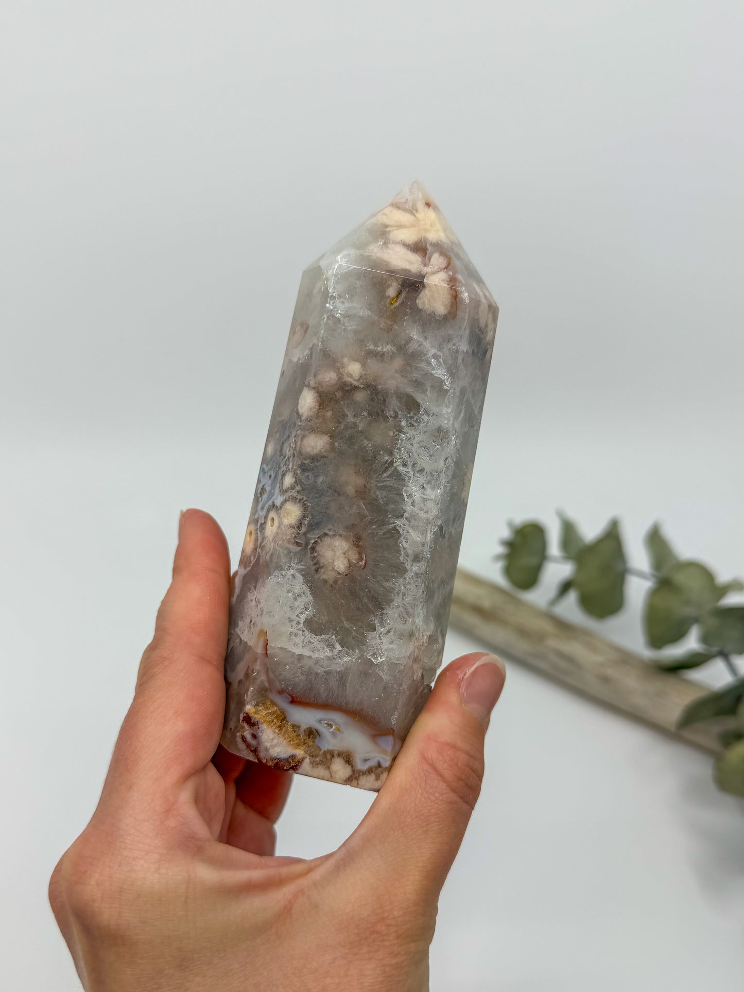 Green Quartz and Flower Agate Tower -EXACT PIECE-