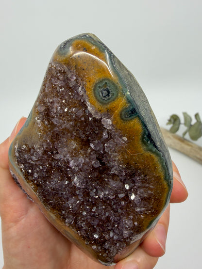 Large Rainbow Amethyst Cutbase | Uruguay