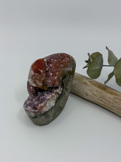 Rainbow Amethyst + Calcite Cutbase | Uruguay
