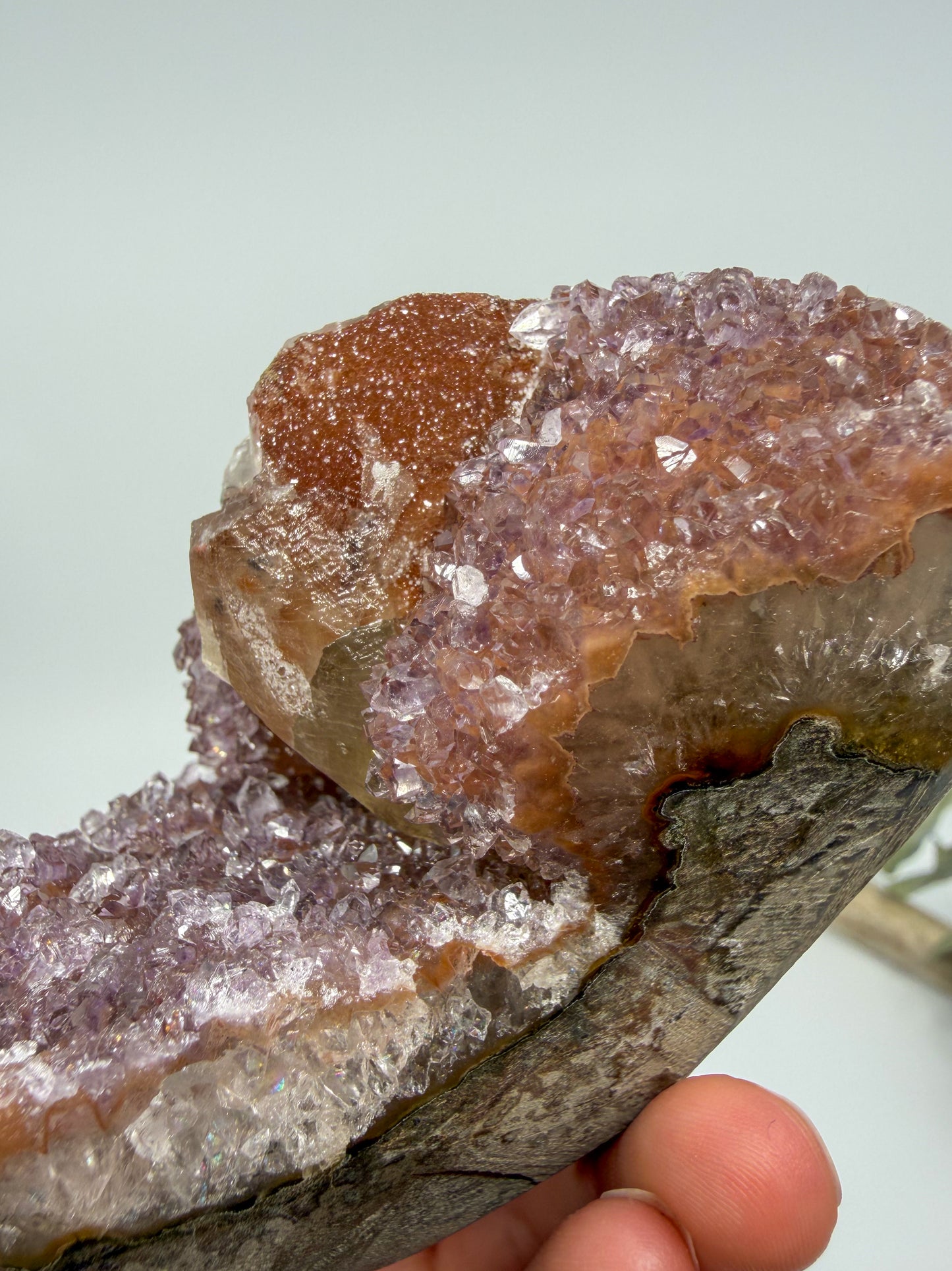 Rainbow Amethyst + Calcite Cutbase | Uruguay