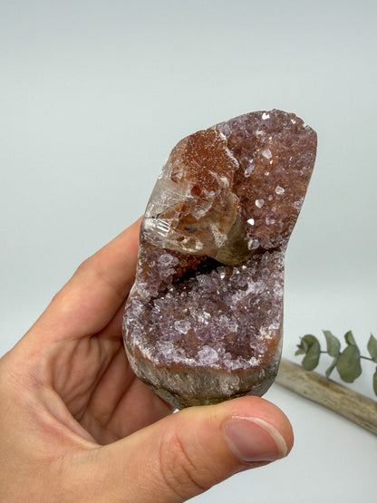 Rainbow Amethyst + Calcite Cutbase | Uruguay