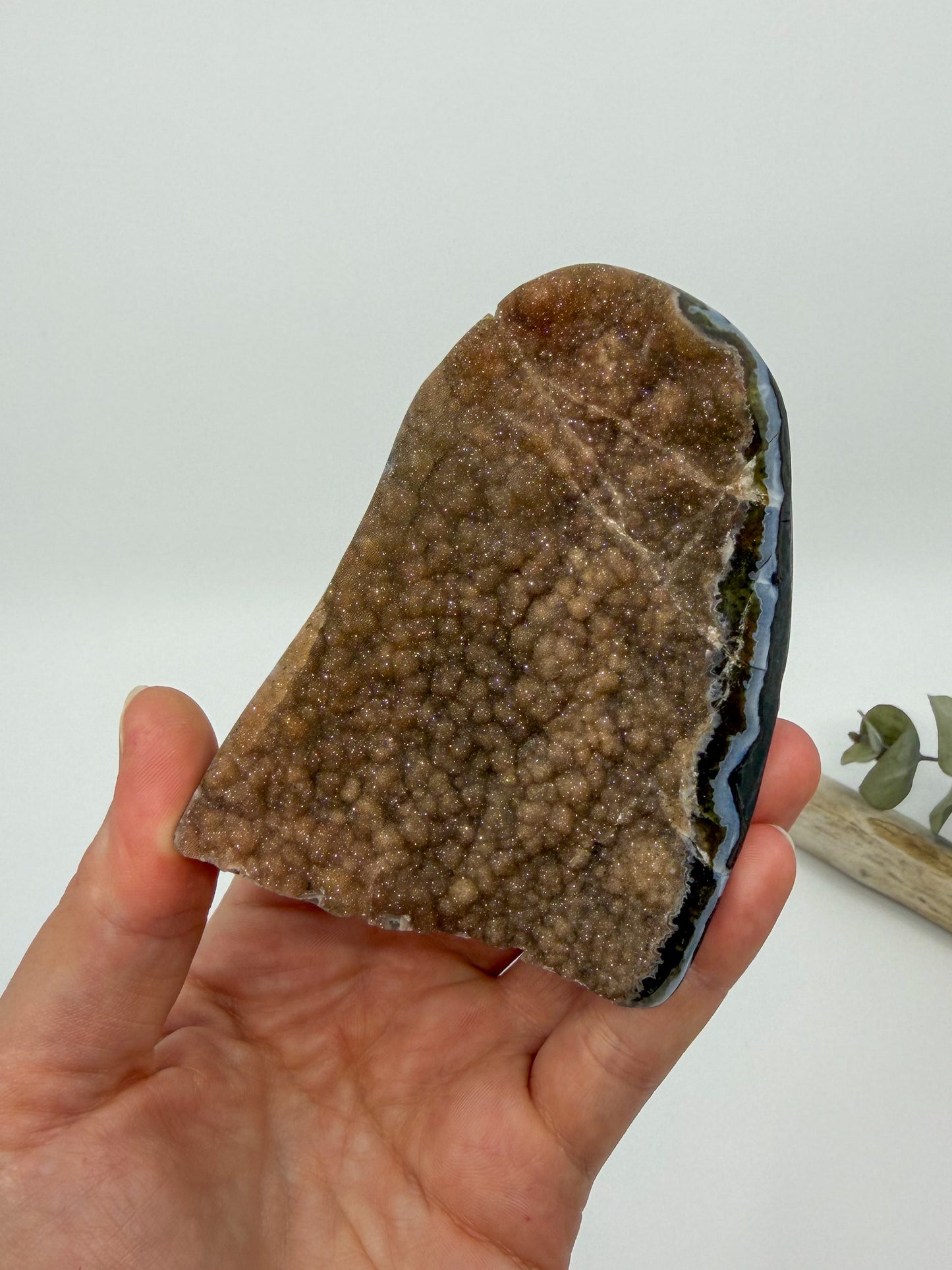 Cappuccino Druzy Rainbow Amethyst Cutbase | Uruguay