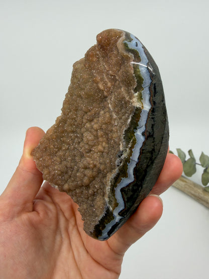 Cappuccino Druzy Rainbow Amethyst Cutbase | Uruguay