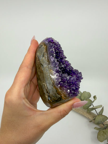 Amethyst with Calcite Cutbase | Uruguay -EXACT PIECE-
