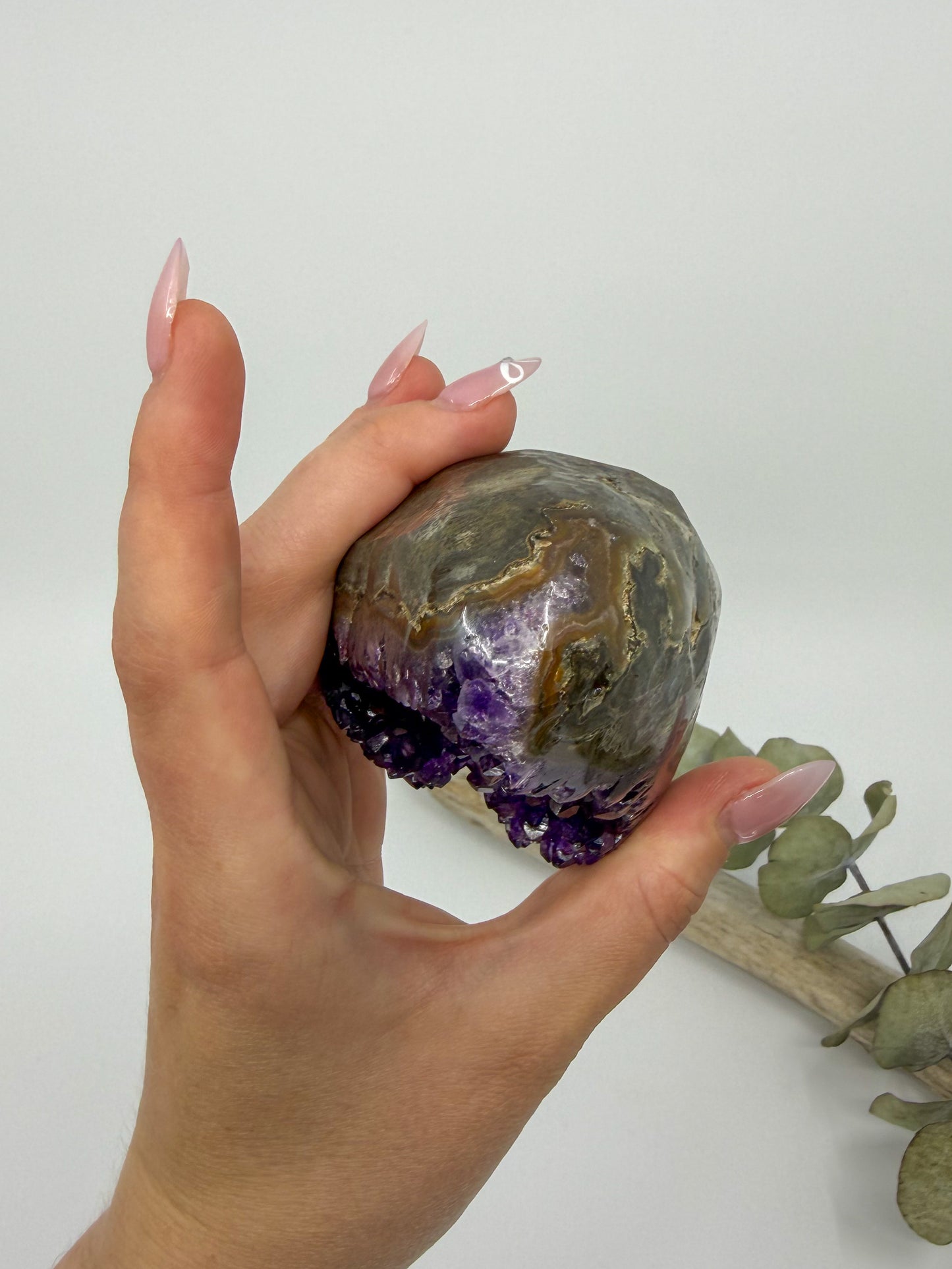 Amethyst with Calcite Cutbase | Uruguay -EXACT PIECE-