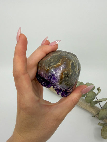 Amethyst with Calcite Cutbase | Uruguay -EXACT PIECE-