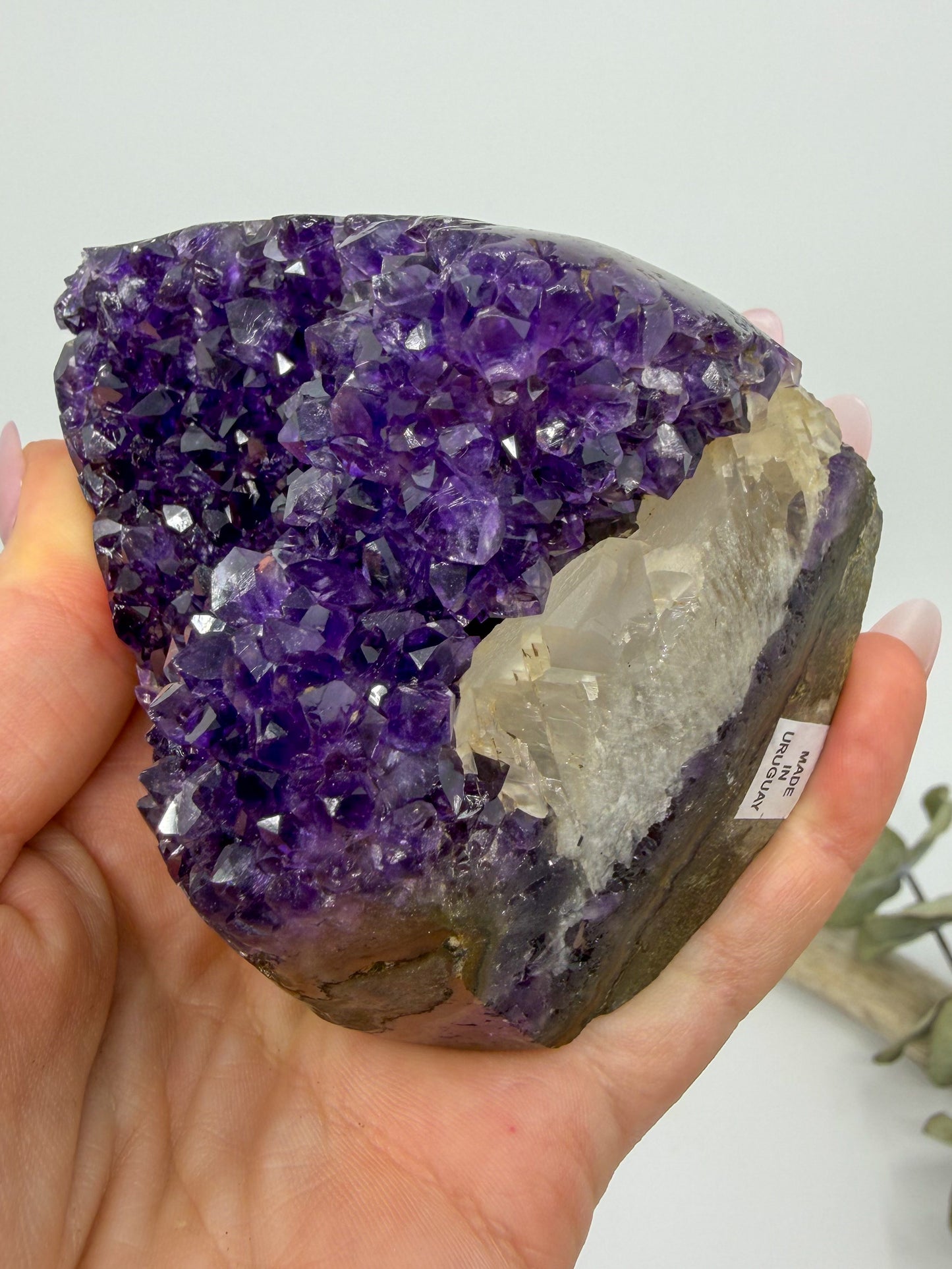Amethyst with Calcite Cutbase | Uruguay -EXACT PIECE-