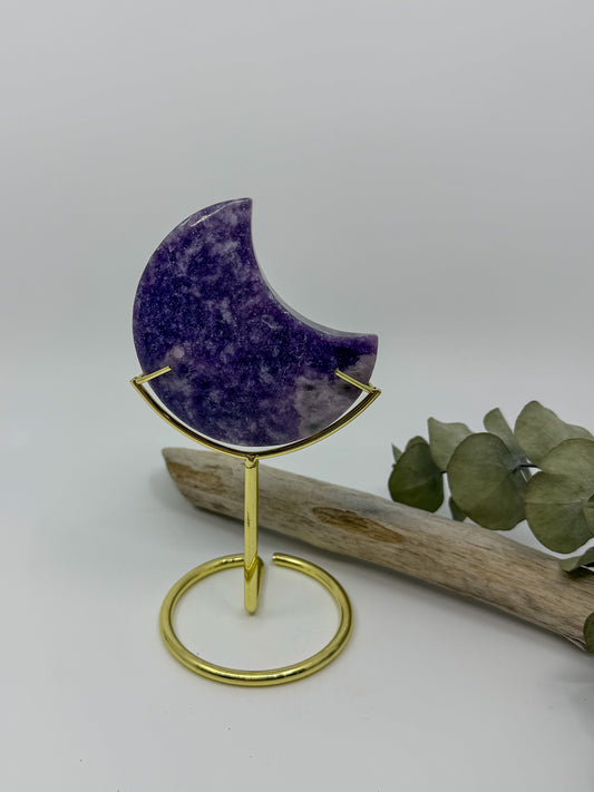 Lepedolite Moon with Stand -EXACT PIECE-