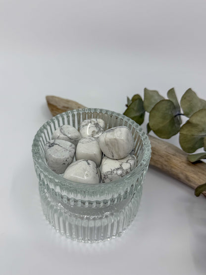 Howlite Cube-ish Tumble