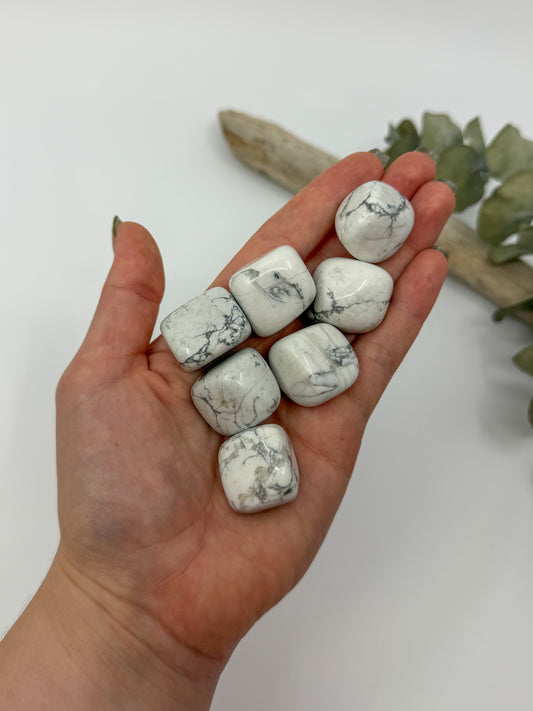 Howlite Cube-ish Tumble