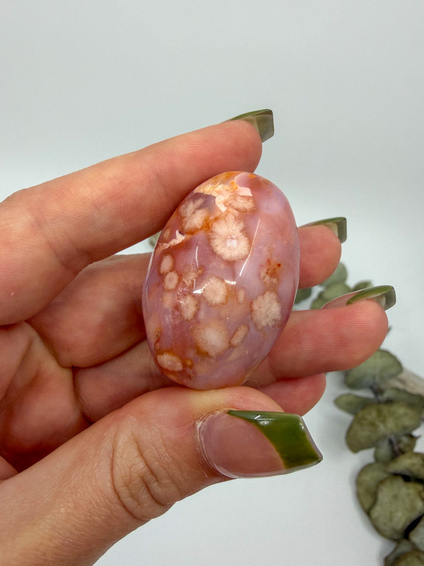 HQ Carnelian Flower Agate Tumble