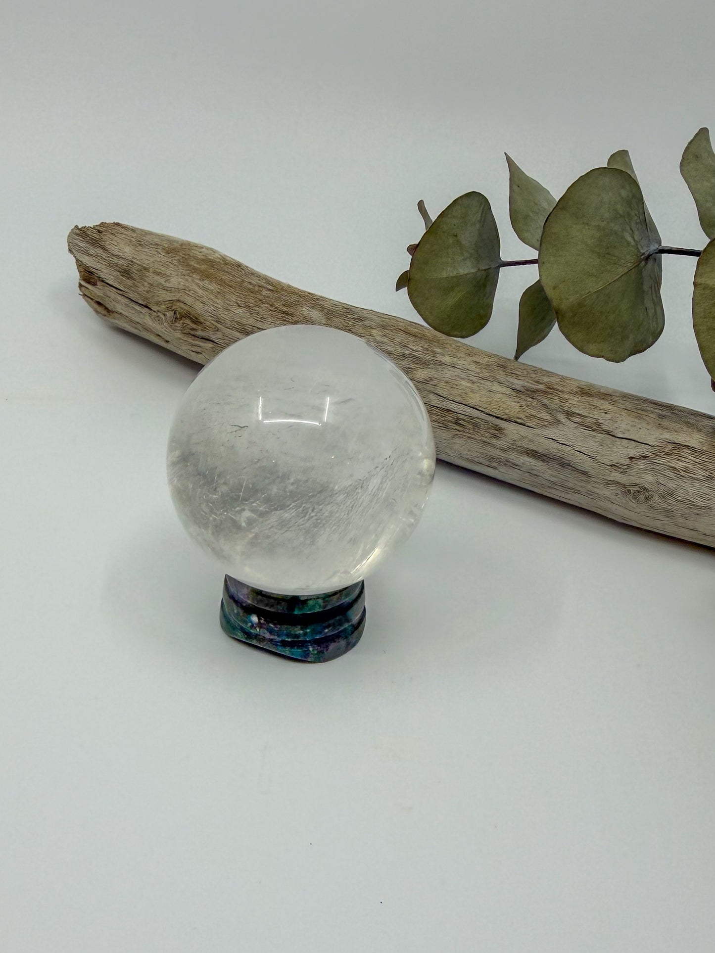 Carved Crystal Sphere Stand