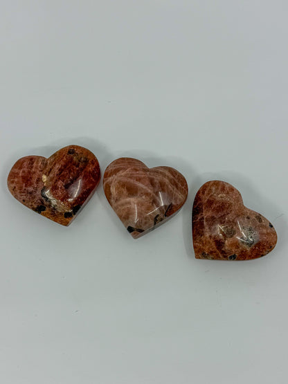 HQ Rainbow Confetti Sunstone Hearts -CHOOSE YOUR OWN-