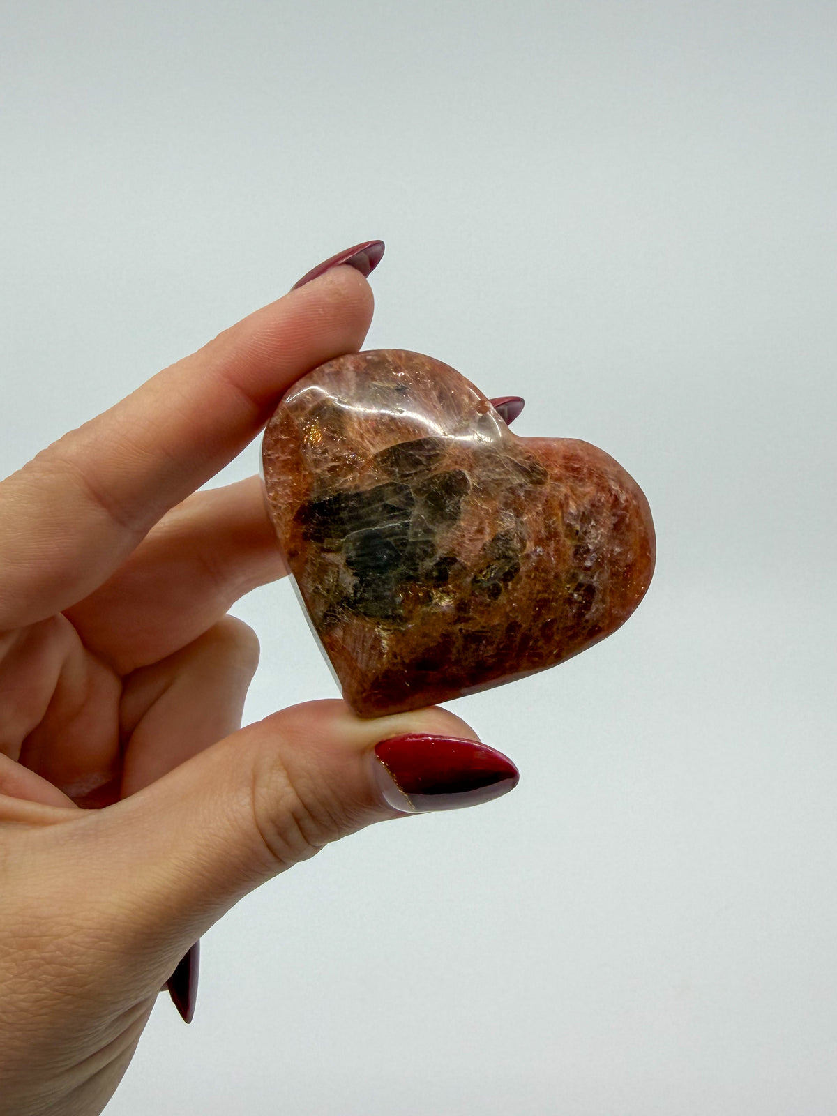 HQ Rainbow Confetti Sunstone Hearts -CHOOSE YOUR OWN-