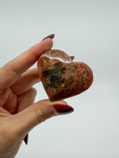HQ Rainbow Confetti Sunstone Hearts -CHOOSE YOUR OWN-