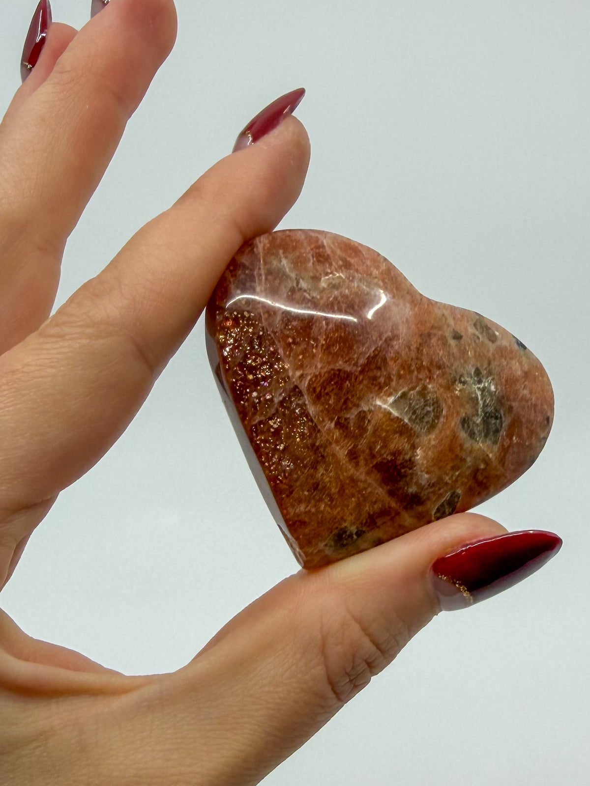 HQ Rainbow Confetti Sunstone Hearts -CHOOSE YOUR OWN-