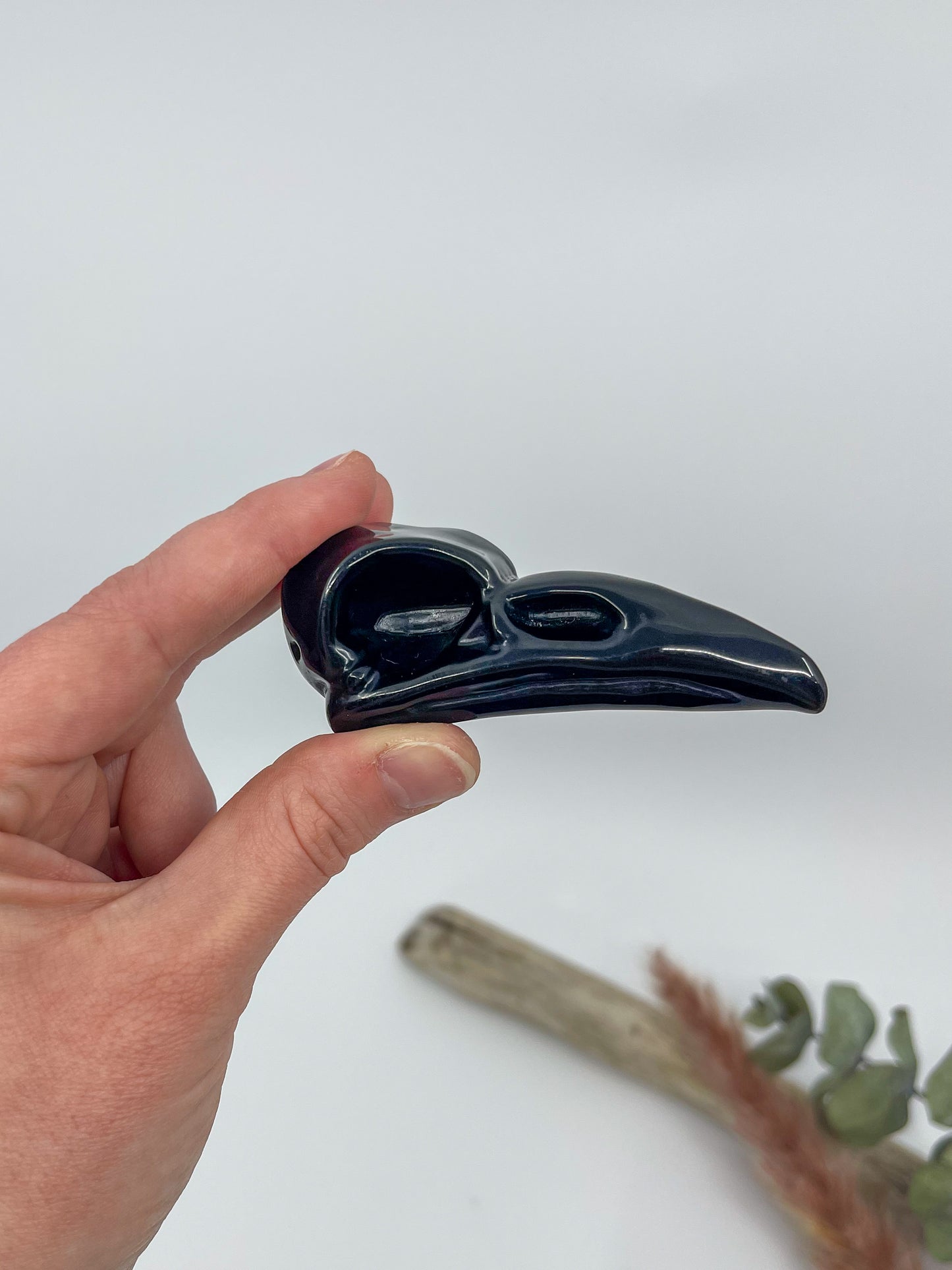 Obsidian Raven Skull