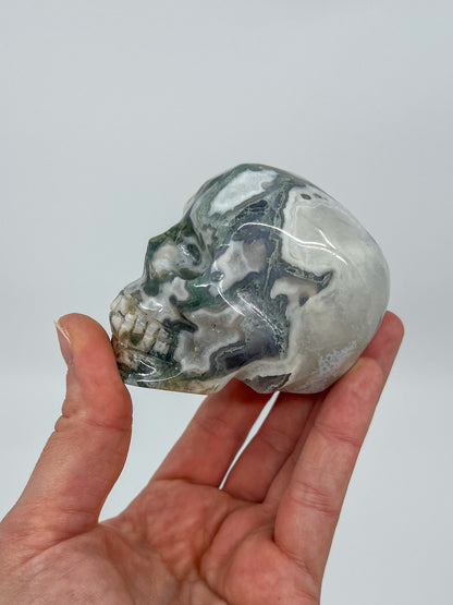 Moss Agate Skull