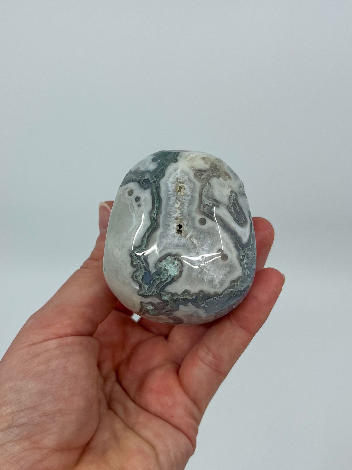 Moss Agate Skull