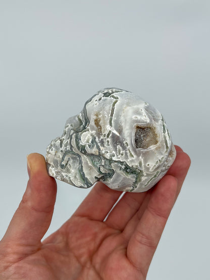 Moss Agate Skull