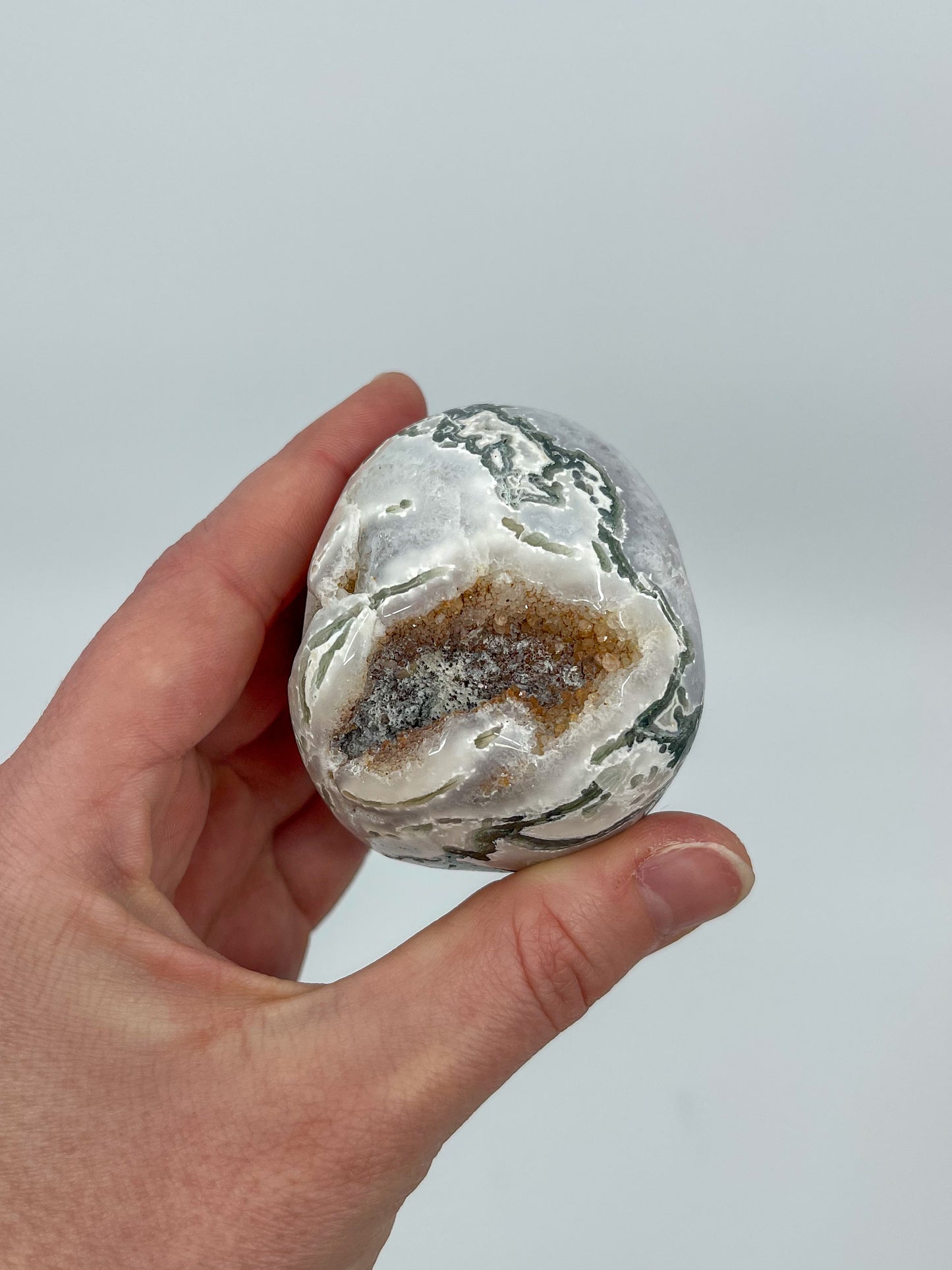 Moss Agate Skull