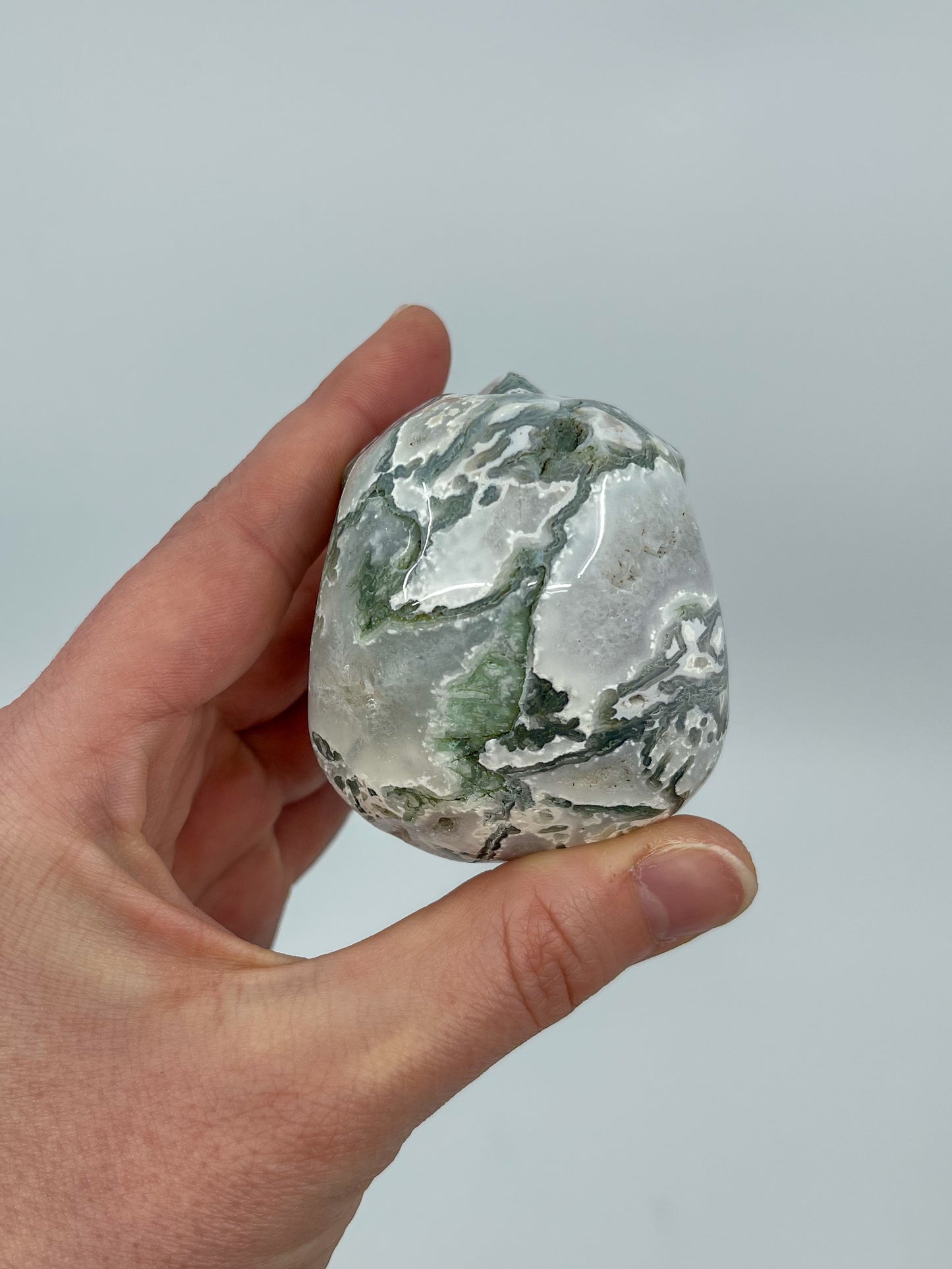 Moss Agate Skull