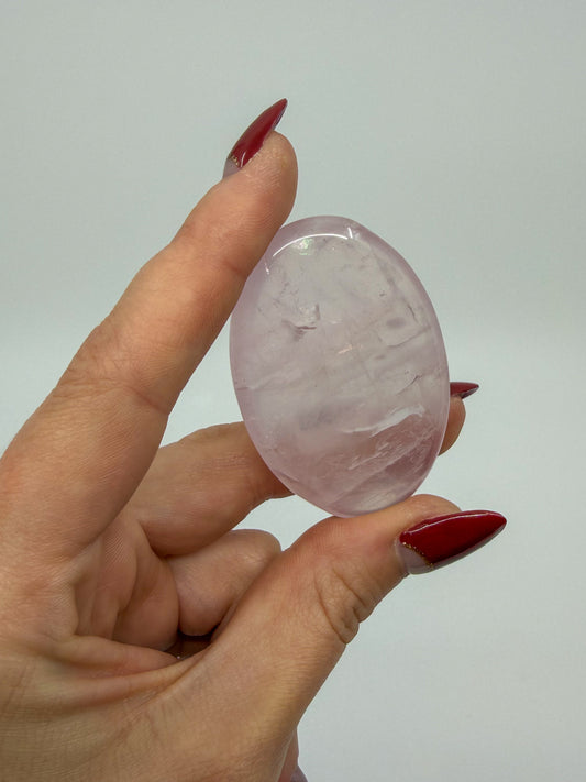 Jelly Rose Quartz Thin Palm