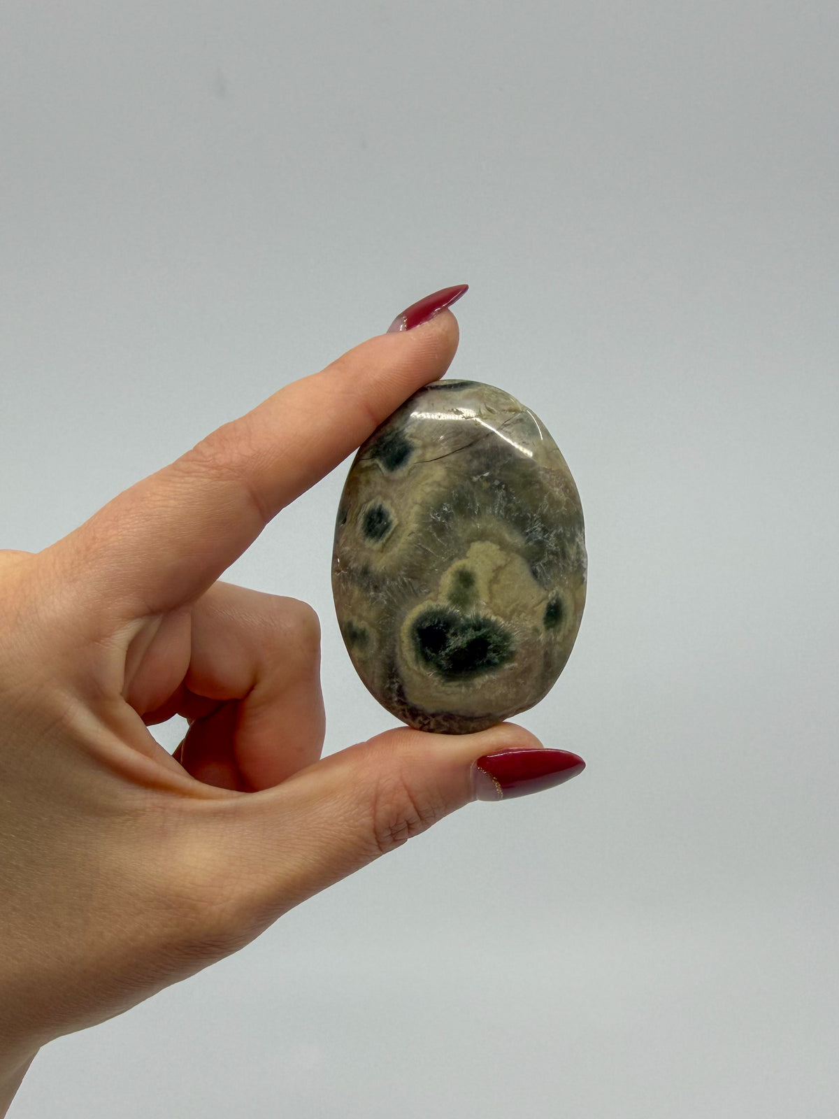 Orbicular Ocean Jasper Palm -EXACT PIECE-