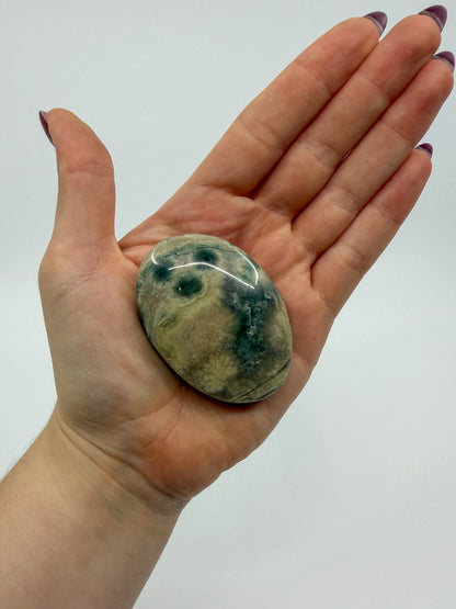 Orbicular Ocean Jasper Palm -EXACT PIECE-