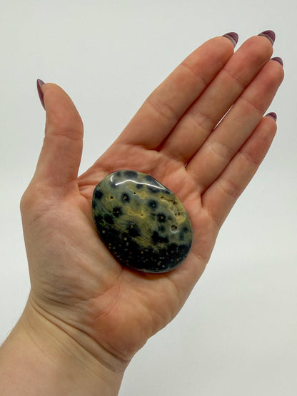 Orbicular Ocean Jasper Palm -EXACT PIECE-