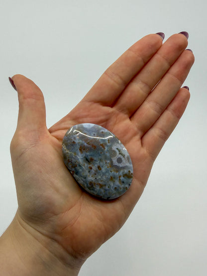 Orbicular Ocean Jasper Palm -EXACT PIECE-