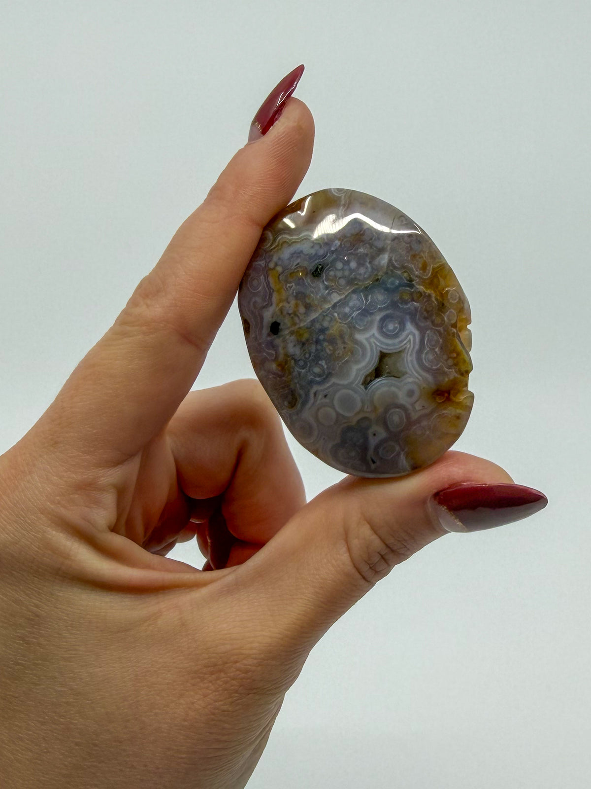 Orbicular Ocean Jasper Palm -EXACT PIECE-