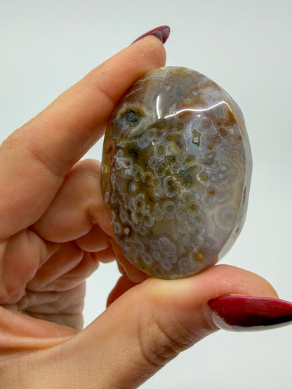 Orbicular Ocean Jasper Palm -EXACT PIECE-