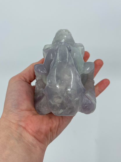 Lavender Fluorite Skull & Ram’s Head Carving