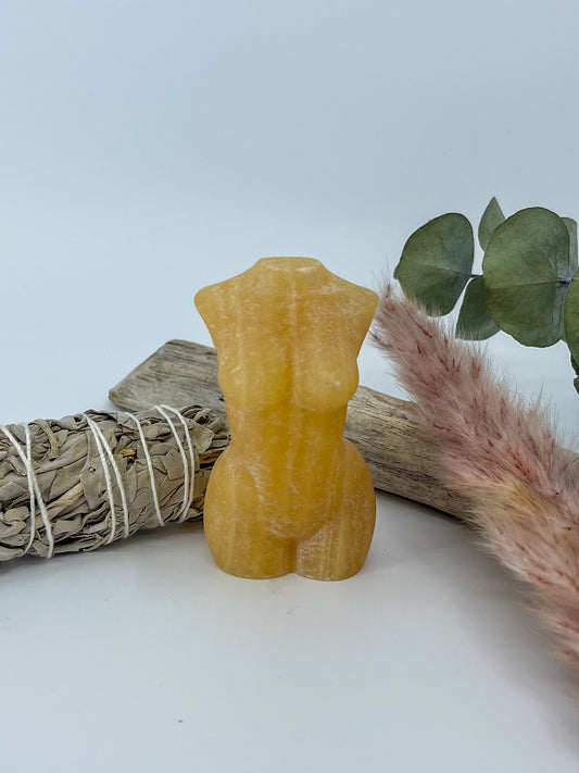 Orange Calcite Goddess Body