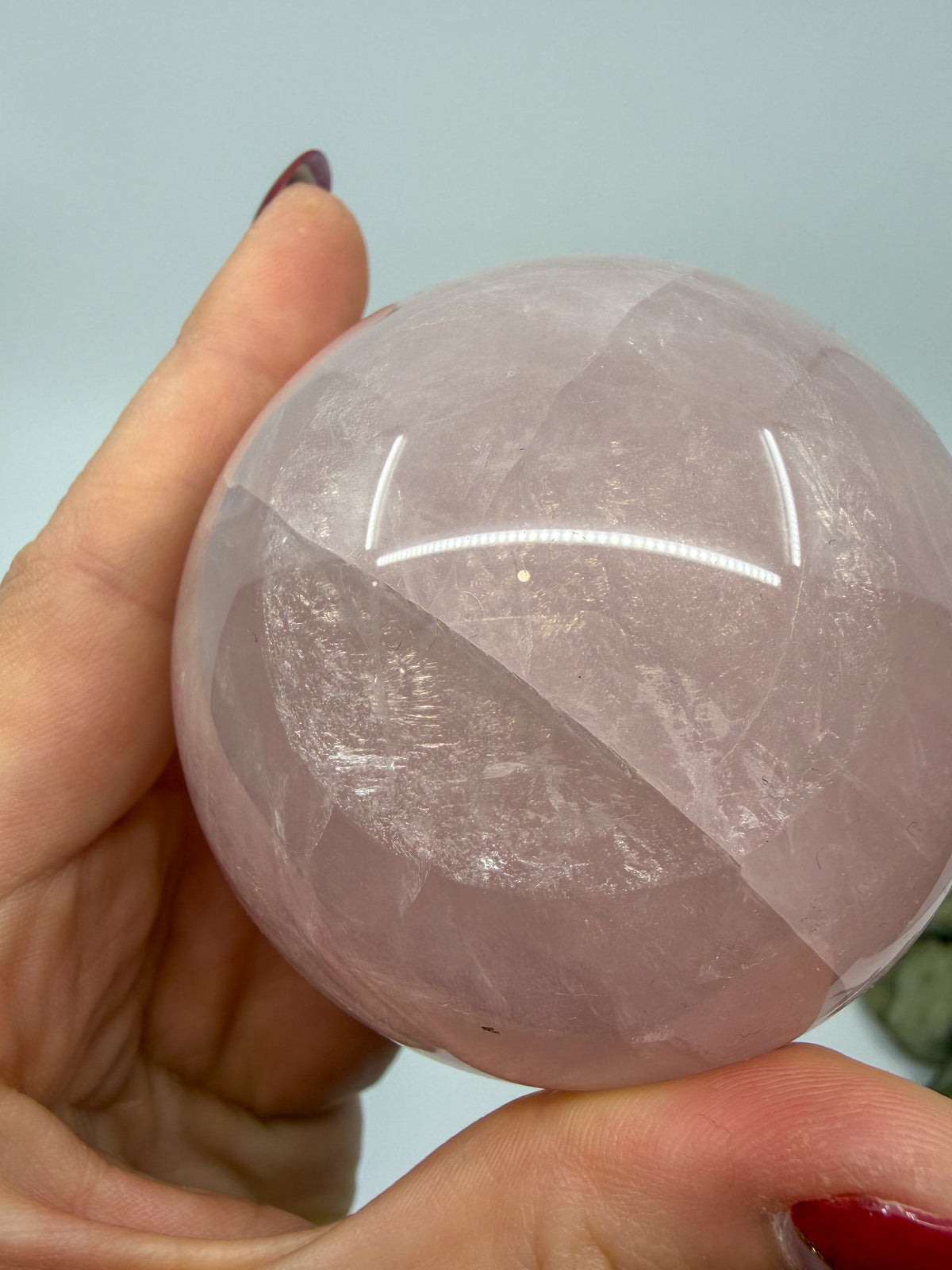Jelly Rose Quartz Sphere (with light Asterism)