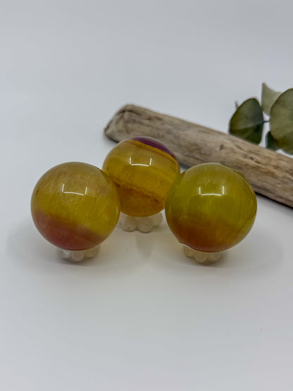 Orange Candy Fluorite Sphere with Mica