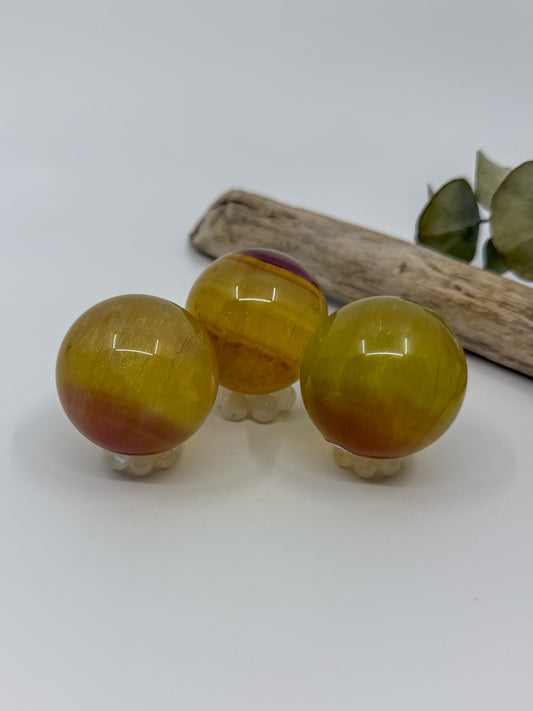Orange Candy Fluorite Sphere with Mica