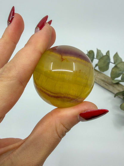 Orange Candy Fluorite Sphere with Mica